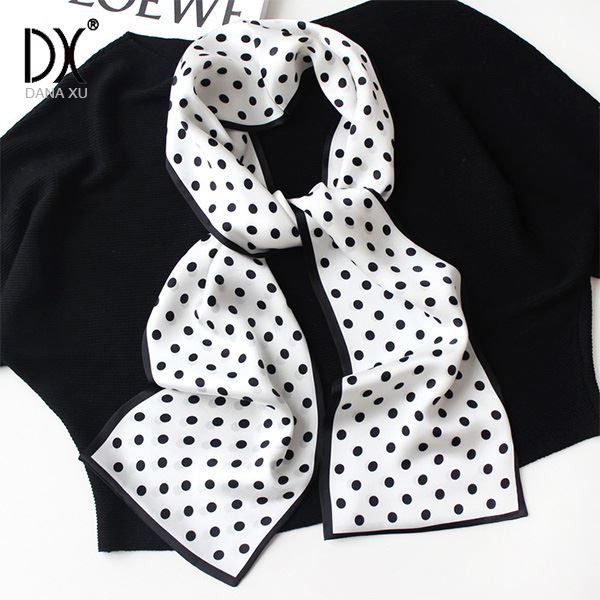 narrow skinny silk scarf 100%