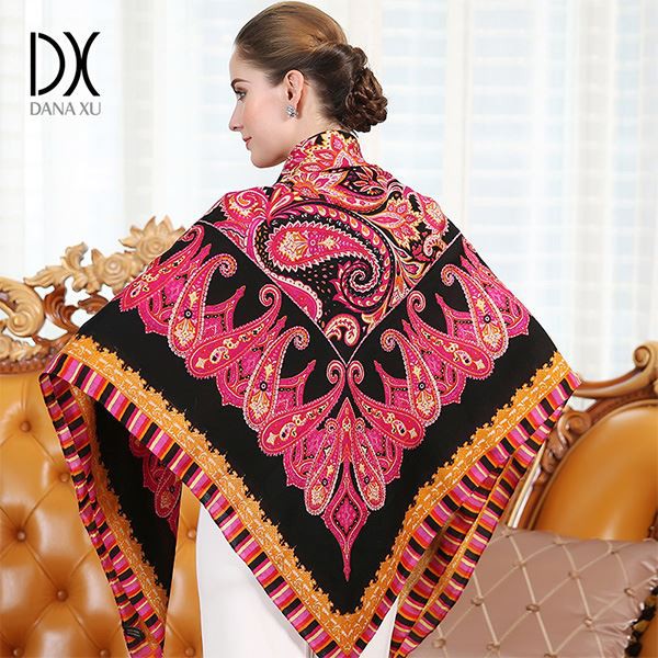 wool silk scarf womens square
