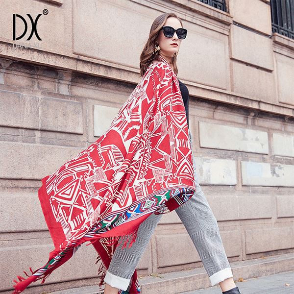 red wool scarf womens