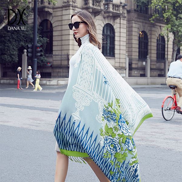 winter women wool shawls print
