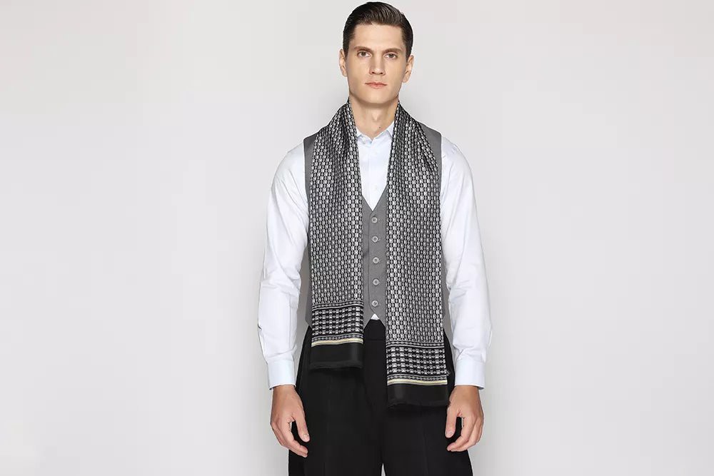 men silk scarf 6-1