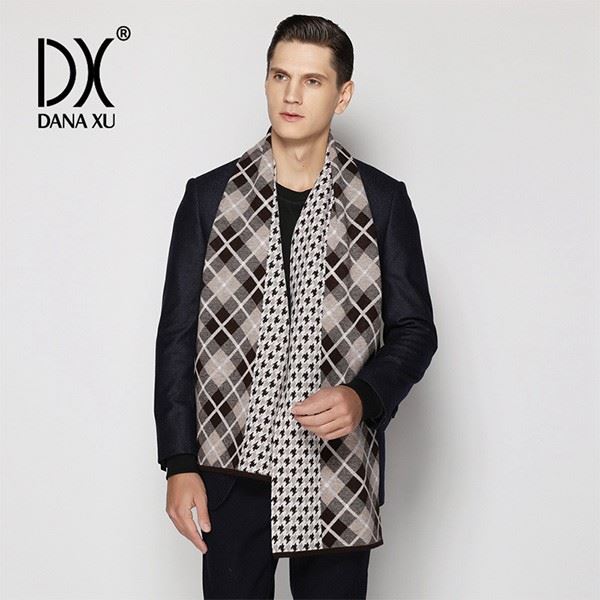 100 wool scarf mens coffee