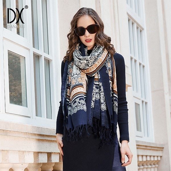 black and white wool scarf custom