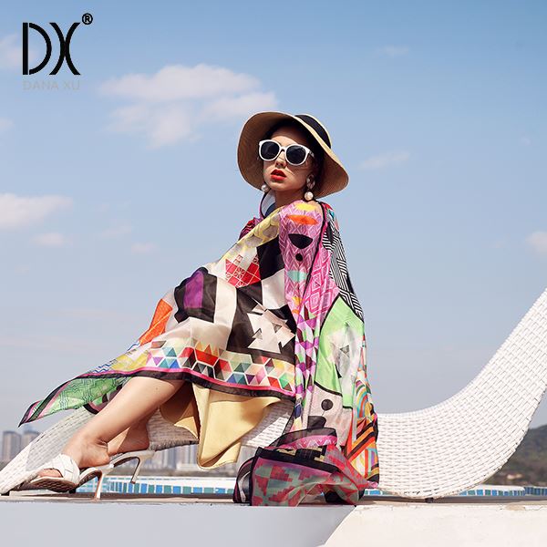Colorful Silk Shawl Wrap for sale