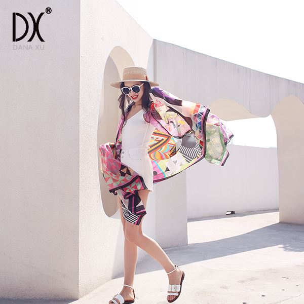 Colorful Silk Shawl Wrap