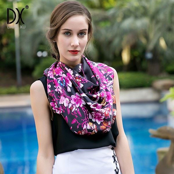 extra large silk head scarf