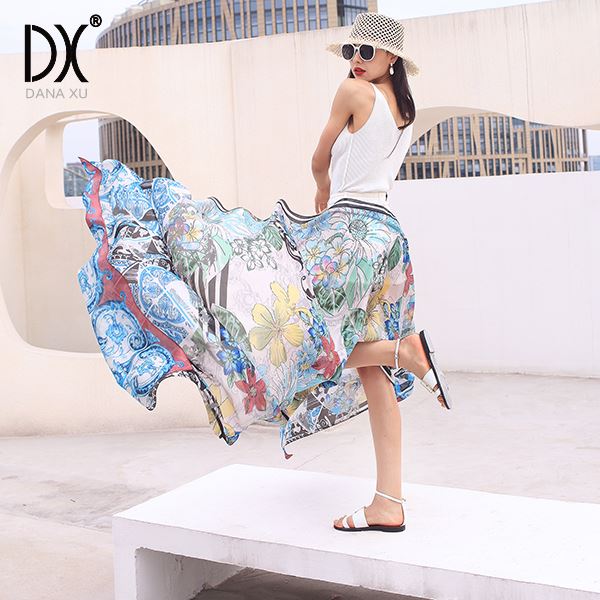 cheap Floristic Silk Shawl Wrap