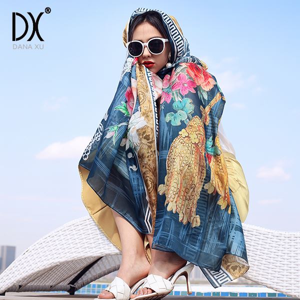 Flower Silk Shawl Wrap
