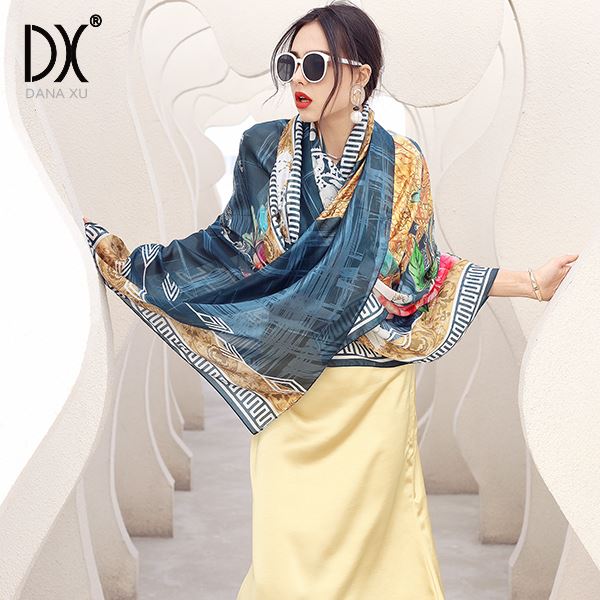 cheap Flower Silk Shawl Wrap