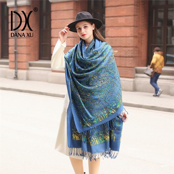 Fringed Wool Silk Scarf Womens Manufacturers