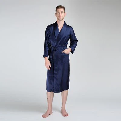 Mens Real Silk Robe