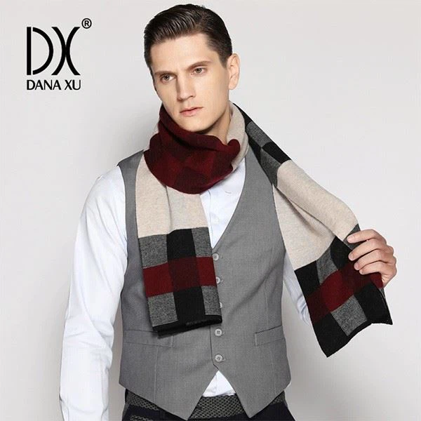 mens wool cashmere scarf 100%