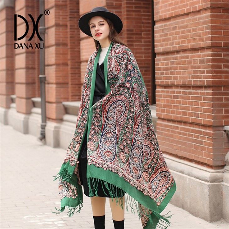 Pashmina Wool Knitted Scarf Embroidered factory
