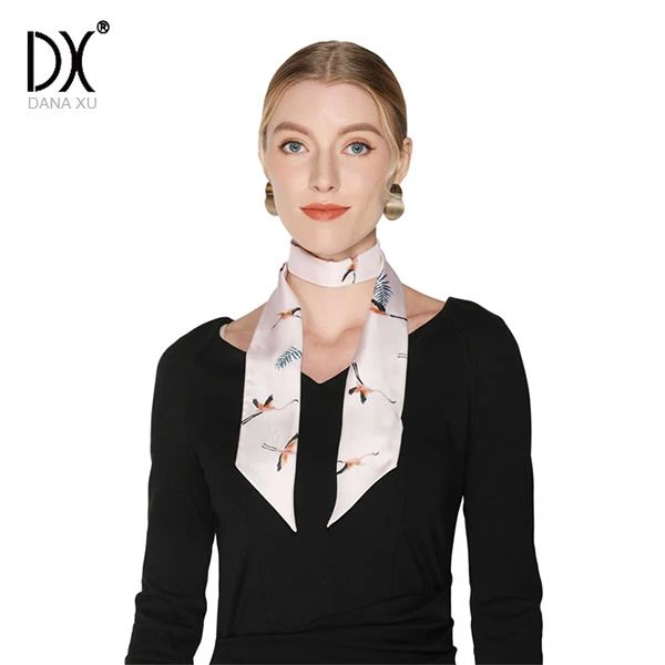 Pink Skinny Silk Scarf