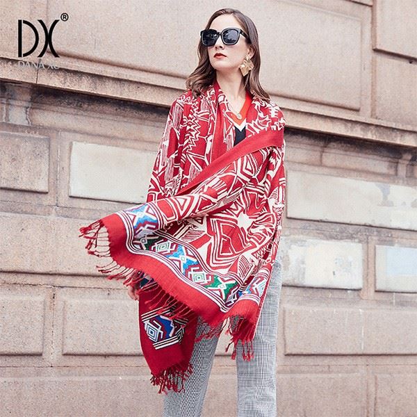 red wool scarf womens 100%