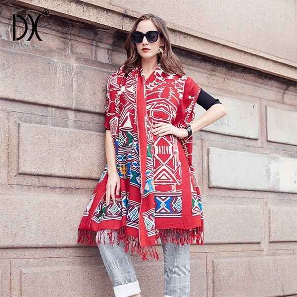 red wool scarf womens big