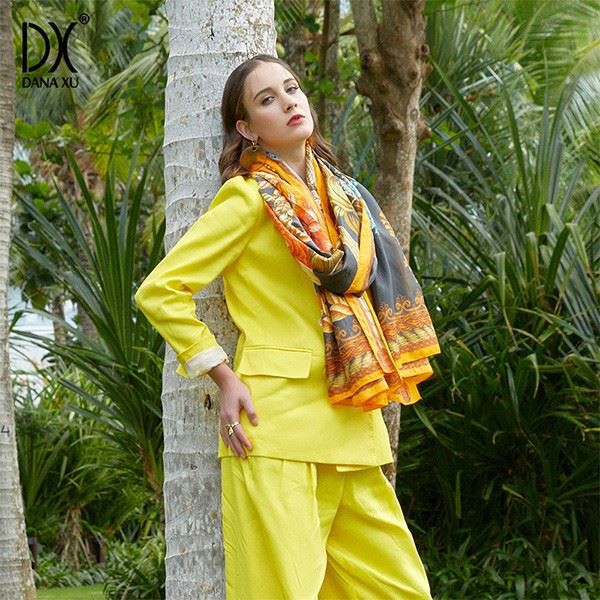 silk formal wrap shawl yellow