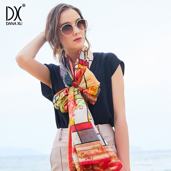 silk shawl for wedding orange