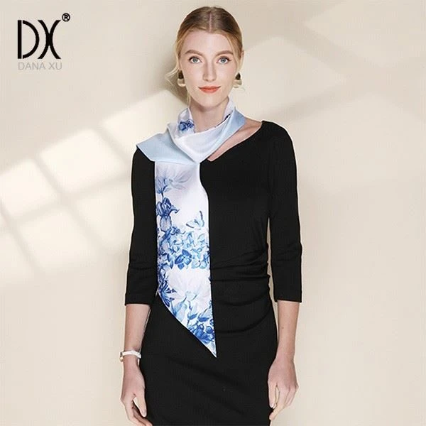 narrow silk scarf print