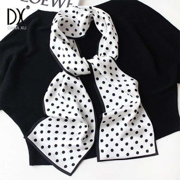 narrow skinny silk scarf 100%