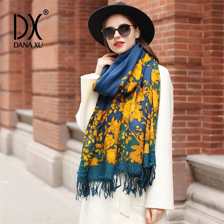 Solid Color Wool Knitted Scarf factory