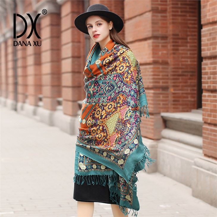 Solid Color Wool Scarf With Tassel
