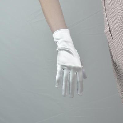 Women Short Satin Gloves Wrist Length Gloves factory