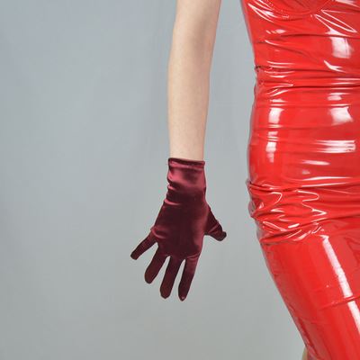 cheap Women Short Satin Gloves Wrist Length Gloves