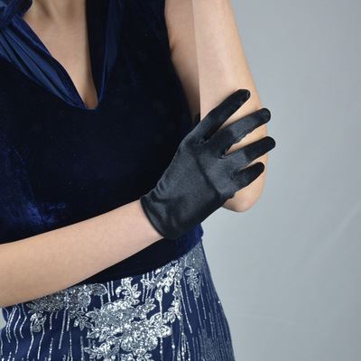wholesale Women Short Satin Gloves Wrist Length Gloves 