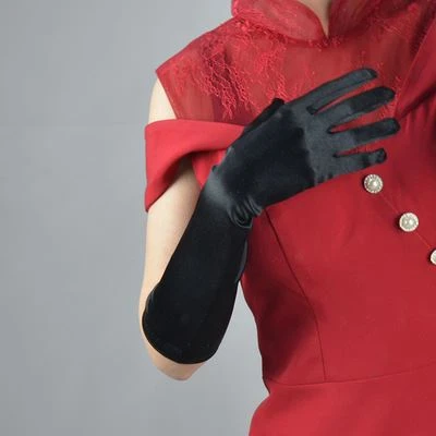 cheap Satin Gloves Wrist Length Gloves