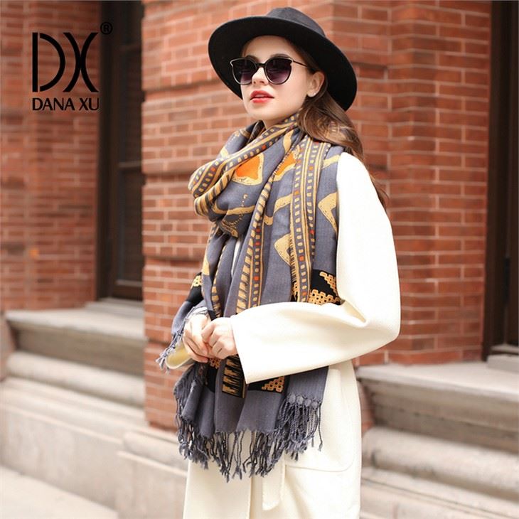 Customized Wool Cowl Neck Scarf For Women