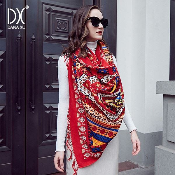 wool poncho shawl wrap cape print