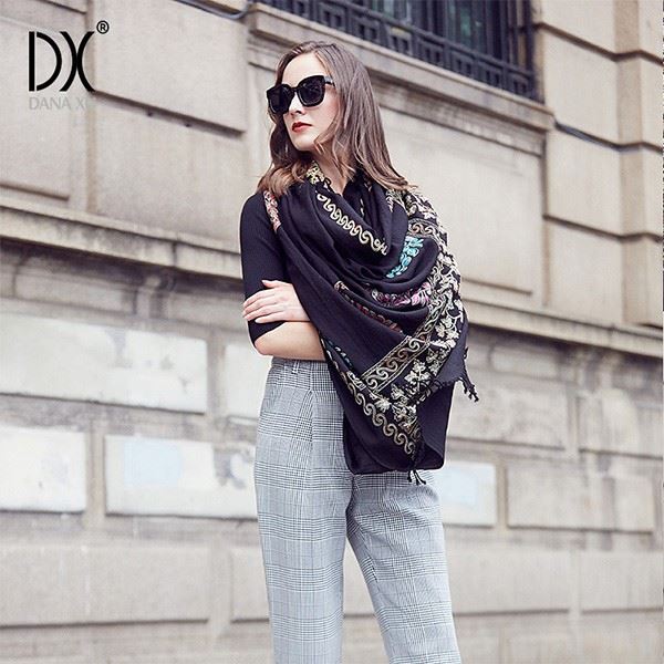 wool shawl wrap black wholesale