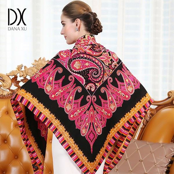 wool silk scarf womens square
