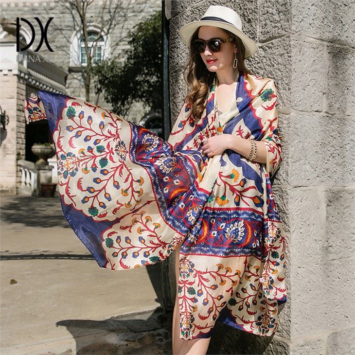 Printed Pure Silk Shawl Wrap
