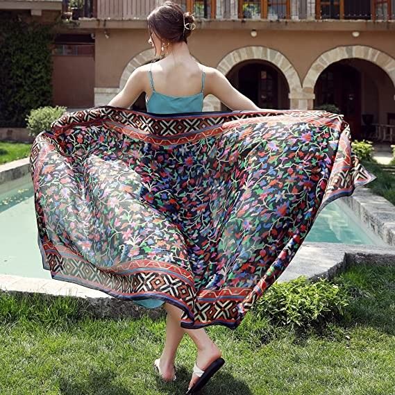 100% Silk Fabrics Silk Square Scarf factory