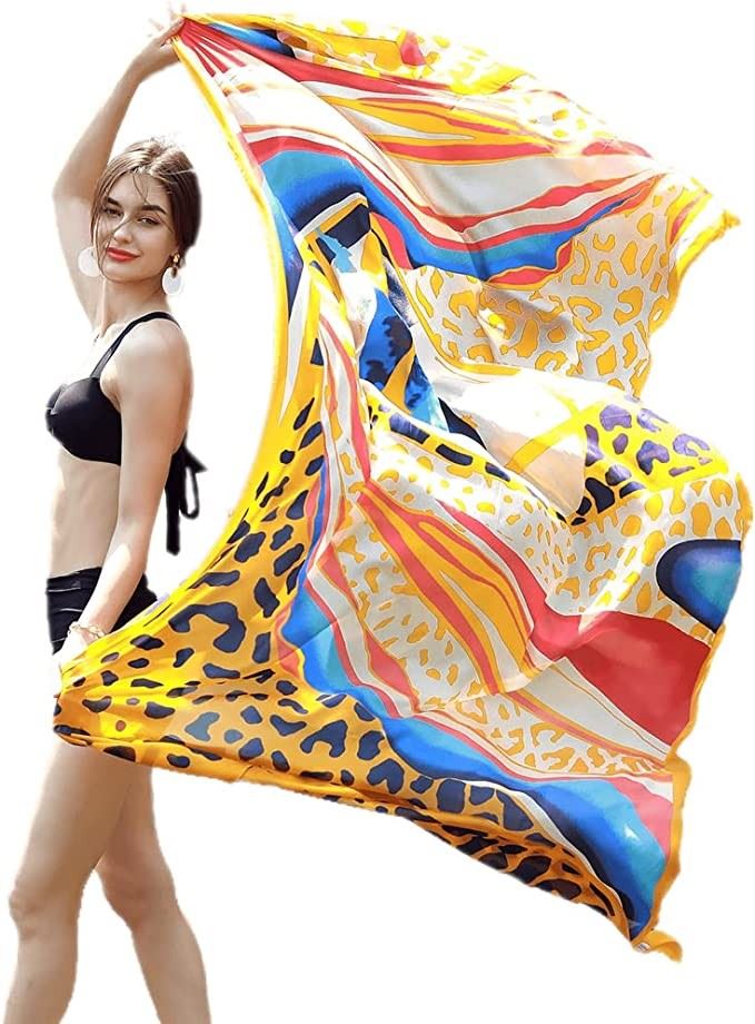 100% Silk Pareo Long Sarong Summer Beach Wraps