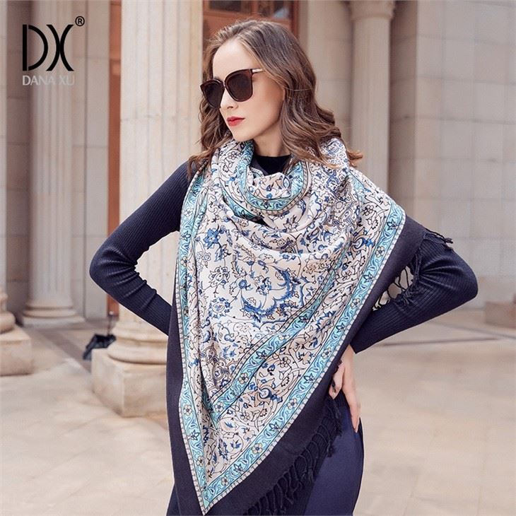 Custom Design 10% Silk 90% Wool Scarf Manufacturers