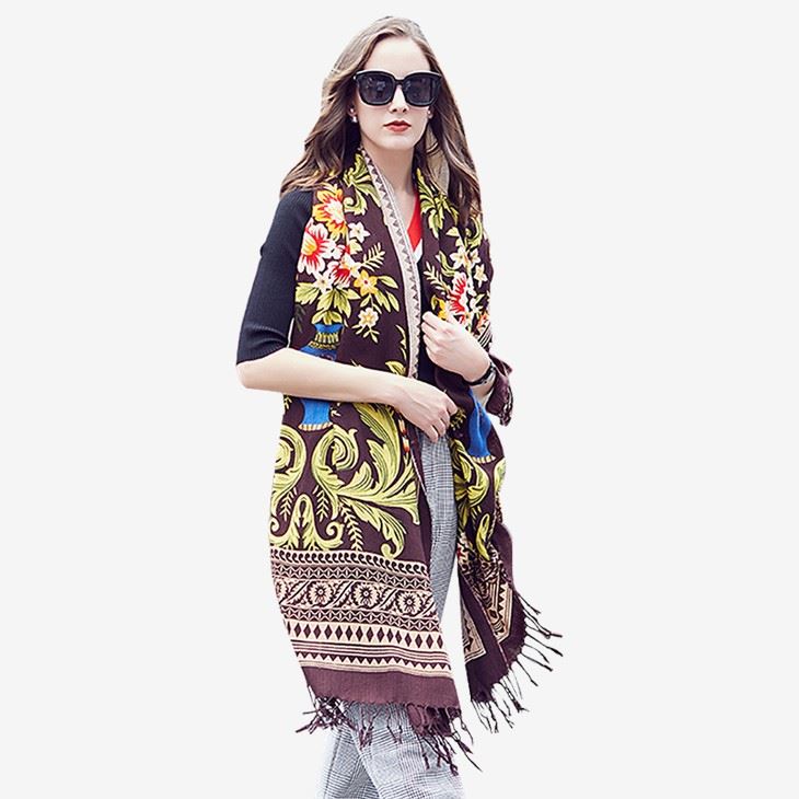 Custom Design 10% Silk 90% Wool Scarf factory