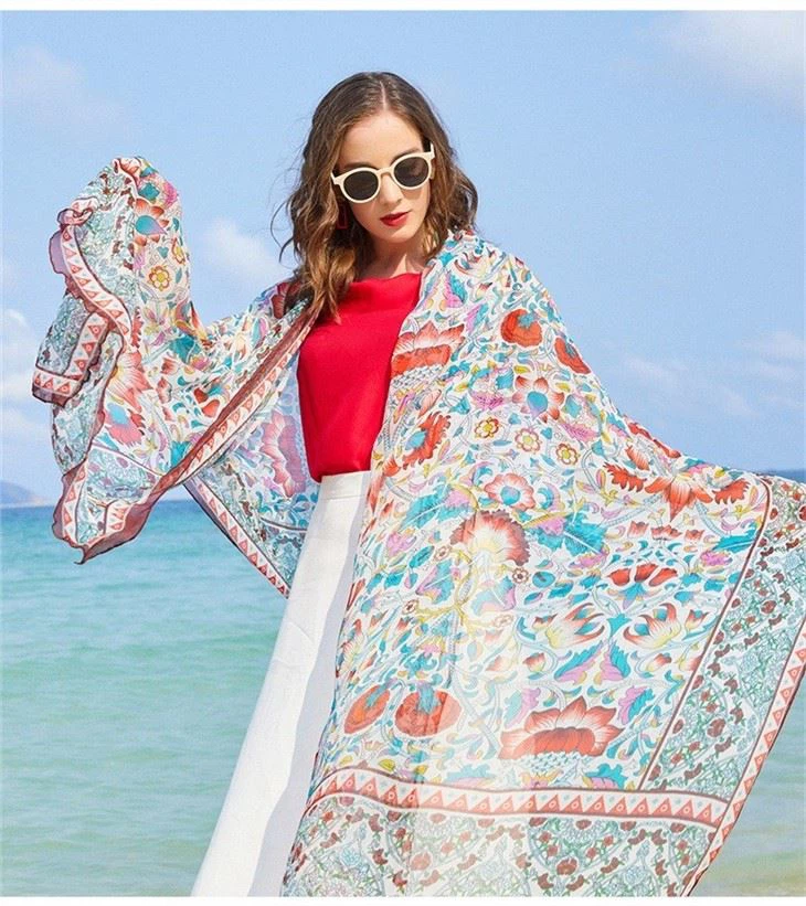 Custom Printed Liberty Silk Square Scarf factory