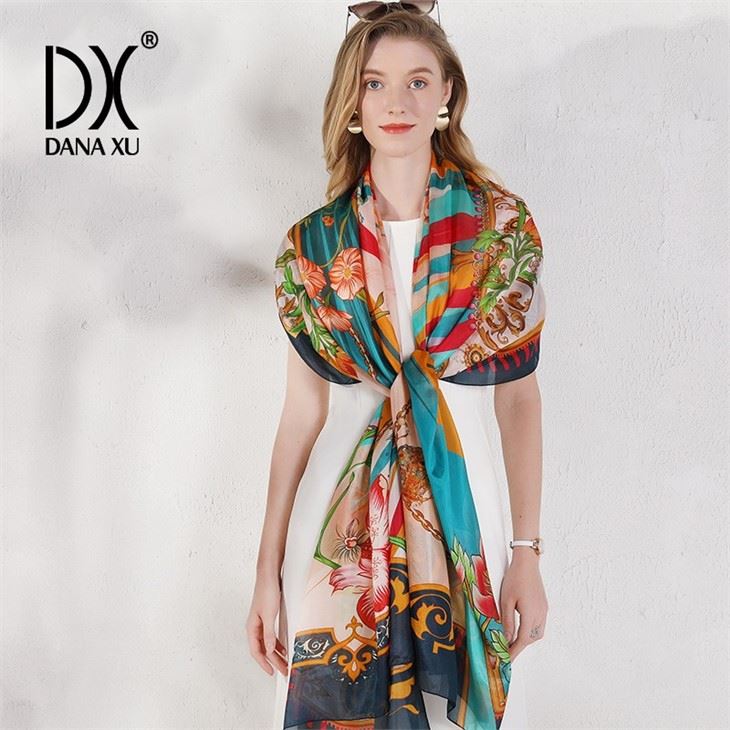 Digital Print  Silk Square Scarf