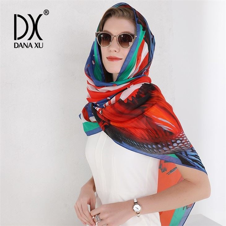Print Pure Silk Square Scarf