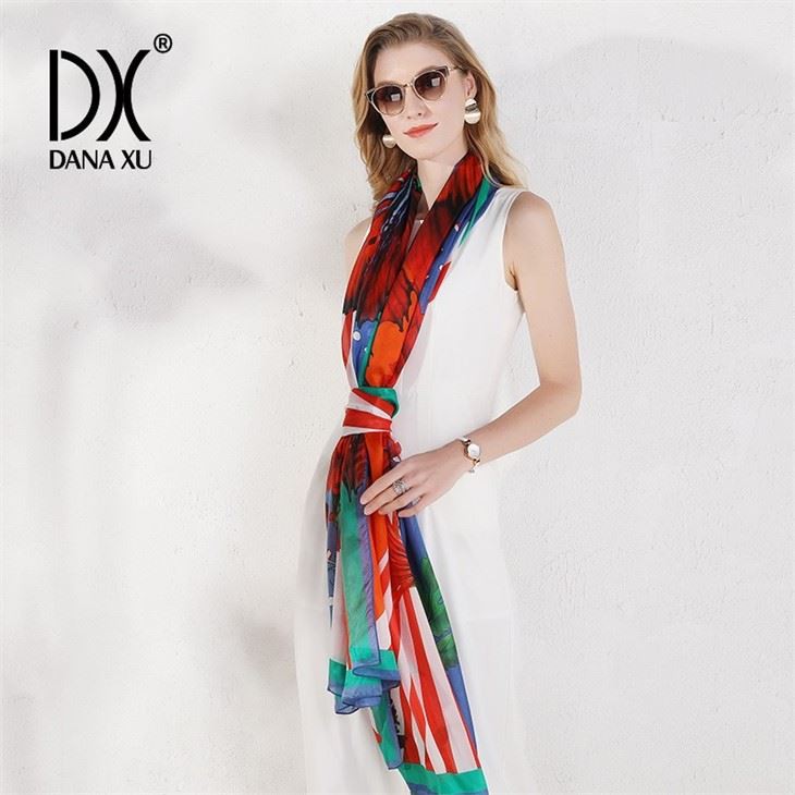 Digital Print Pure Silk Square Scarf suppliers