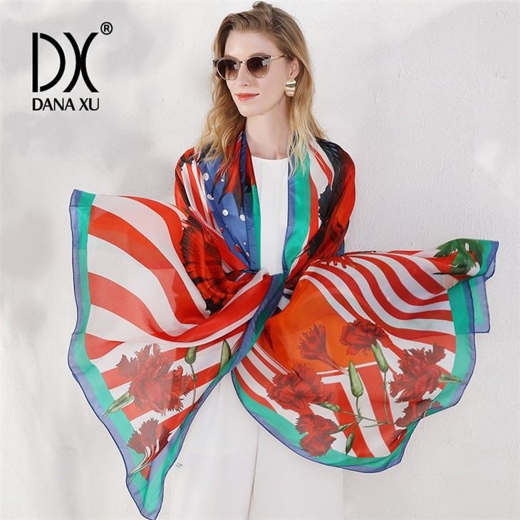Digital Print Pure Silk Square Scarf for sale