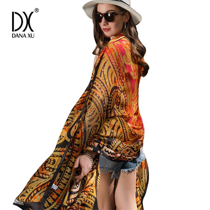 Digital Printed Pure Silk Shawl Wrap For Women