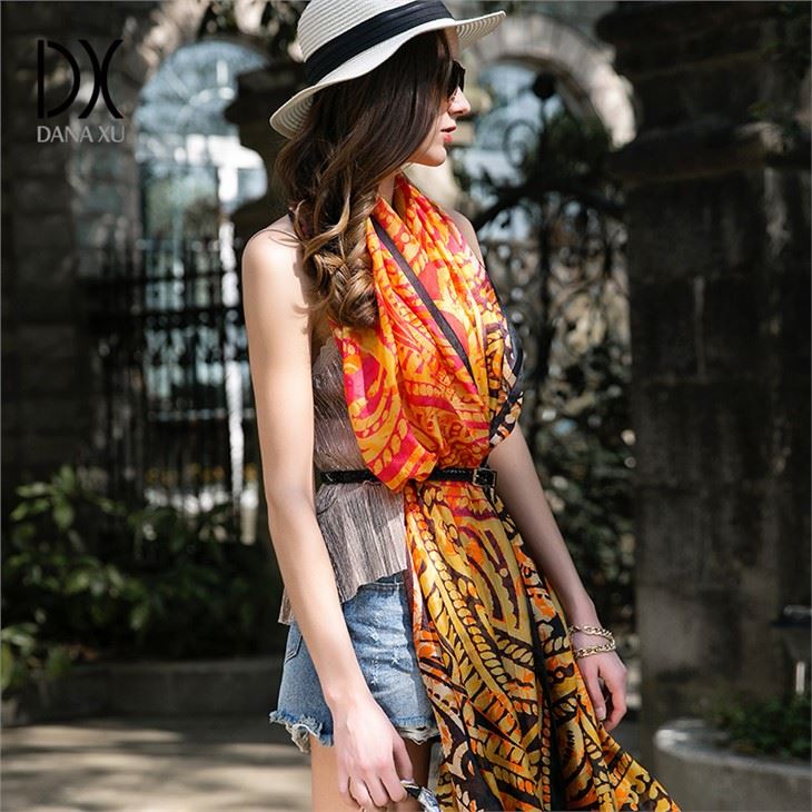 Digital Printed Pure Silk Shawl Wrap 