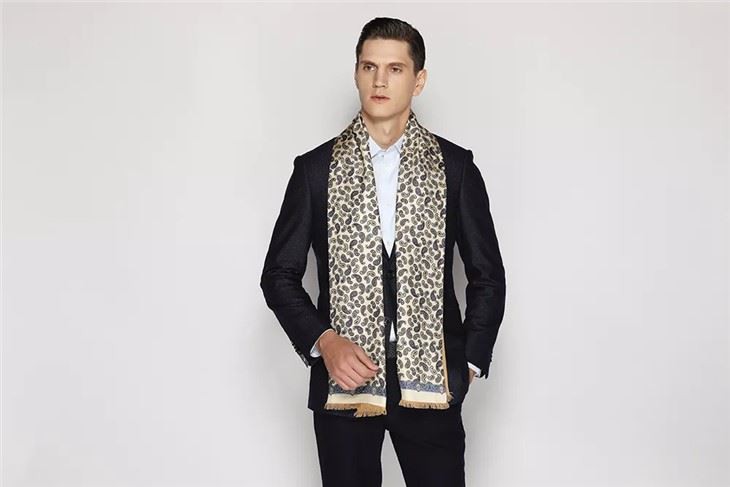 DX 2022 Wholesale Men 100% Silk Scarf Custom Stripes Scarves