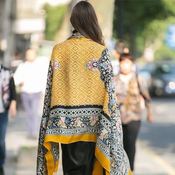 Exquisite Canary Wool and silk scarf accessories