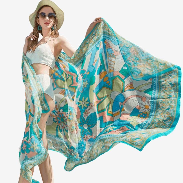 Extra Wide 100% Mulberry Silk Chiffon Scarf