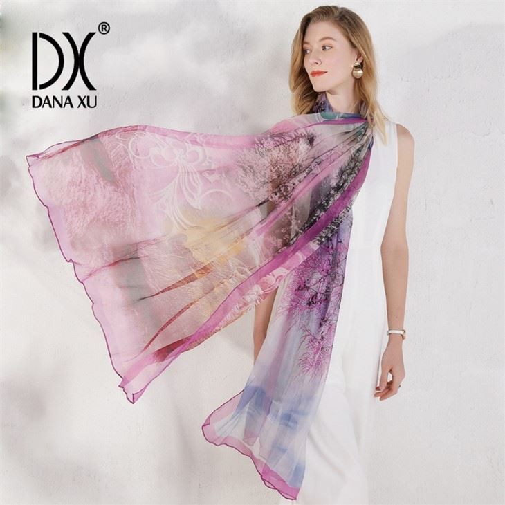 Fashion Women Printed Square Scarf Silk Scar
